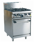 Trueheat RCR6-4: oven with four open top burner (NG or LP gas)