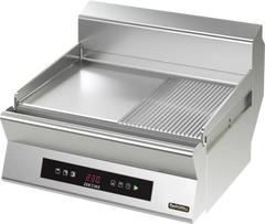 FlashGrill ZEE-GE8090D2C - 900mm 1/2 Ribbed Griddle Plate, Double Control
