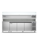 Coldline TZ17/1MC VP - 3 door 7 Drawers Prep Bench - With Display Case