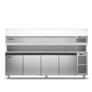Coldline TZ21/1M VP - Pizza Preparation Counter 4 door - With Display Case