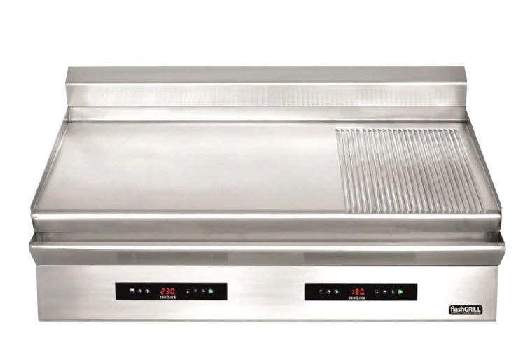 FlashGrill ZEE-GE1290D2C - 900mm 1/3 Ribbed Electric Griddle