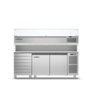 Coldline TZ13/1MC VP - 2 Door 7 Drawers Prep Bench - With Display Case