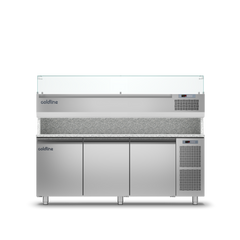 Coldline TZ17/1M VP - Pizza Preparation Counter 3 Door - With Display Case