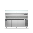 Coldline TZ17/1M VP - Pizza Preparation Counter 3 Door - With Display Case