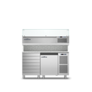 Coldline TZ09/1MC VP - 1 Door 7 Drawers Prep Bench - With Display Case