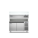 Coldline TZ13/1M VP - Pizza Preparation Counter 2 Door - With Display Case