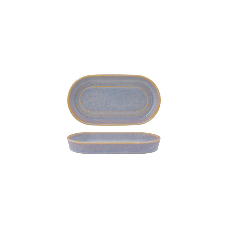 Tablekraft - Urban Loft Oval Platter - Azure Blue - 18cm - Set of 4