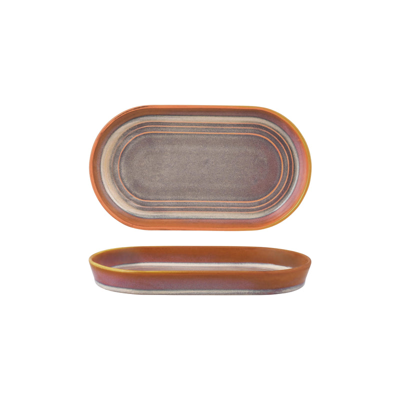 Tablekraft - Urban Loft Oval Platter - Auburn - 24cm - Set of 4