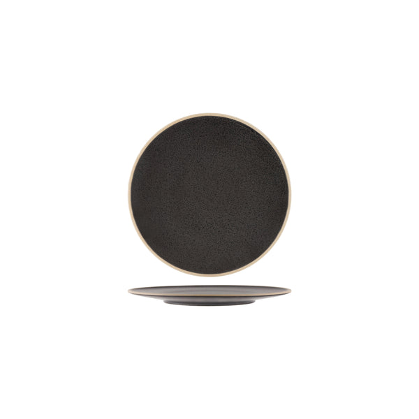 Tablekraft - Soho Round Plate - Speckle Black - Set of 6