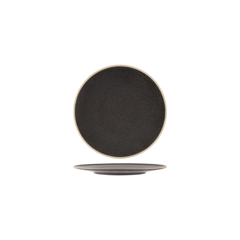 Tablekraft - Soho Round Plate - Speckle Black - Set of 6
