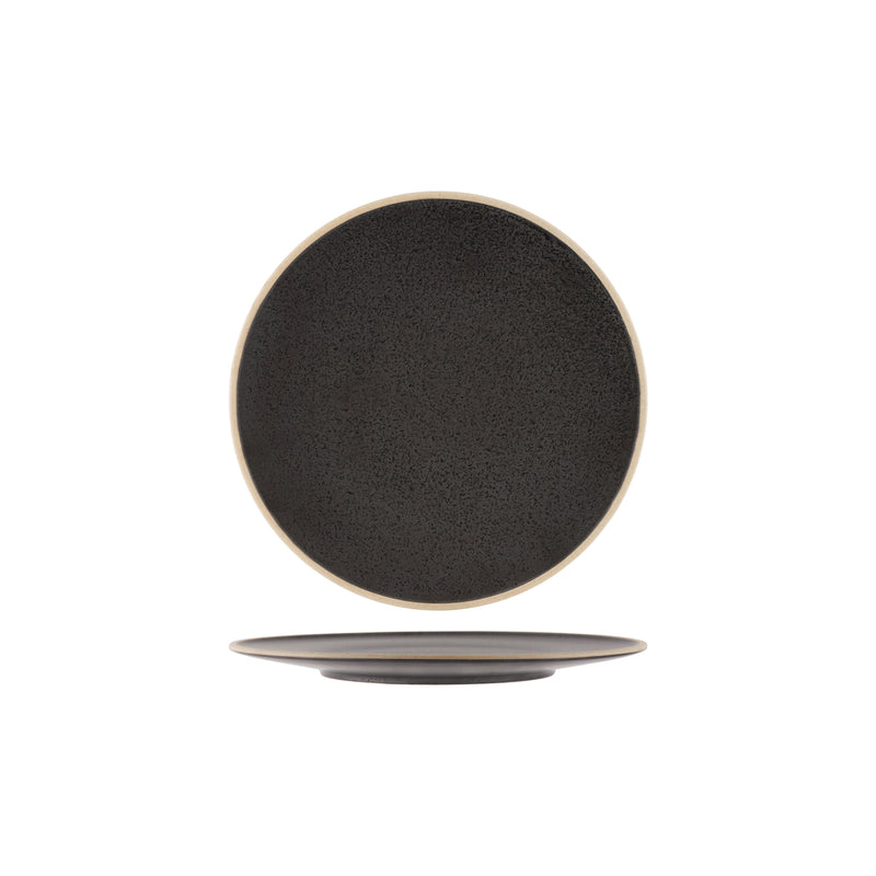 Tablekraft - Soho Round Plate - Speckle Black - 25.5cm - Set of 4