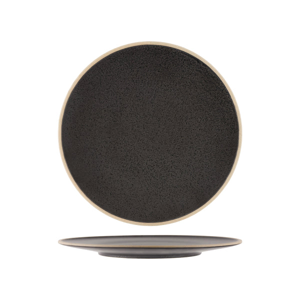 Tablekraft - Soho Round Plate - Speckle Black - 28.5cm - Set of 4