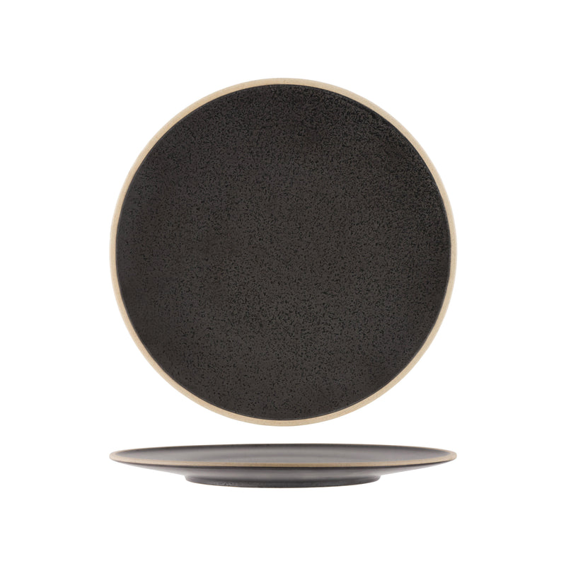 Tablekraft - Soho Round Plate - Speckle Black - 28.5cm - Set of 4