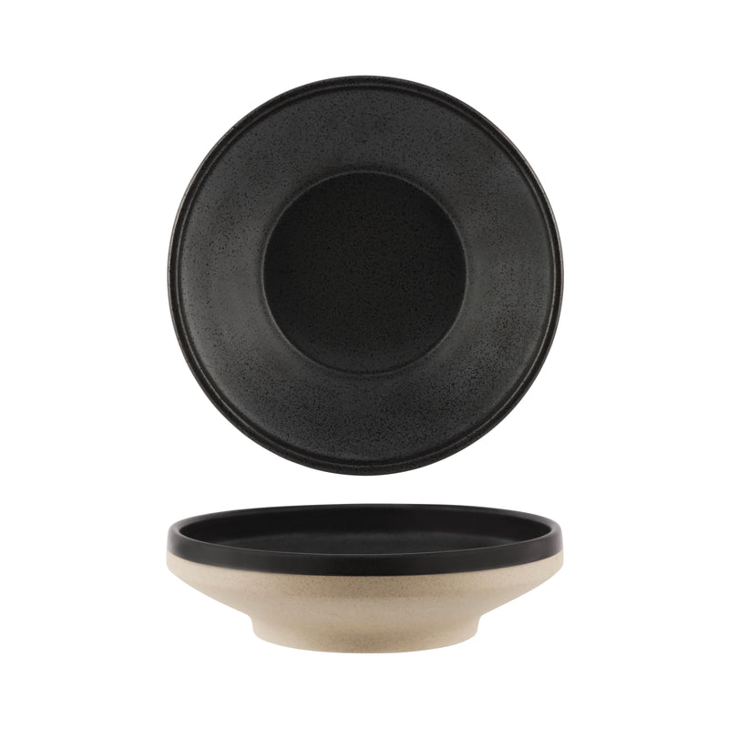 Tablekraft - Soho Round Bowl Footed - Speckle Black - 23cm - Set of 6