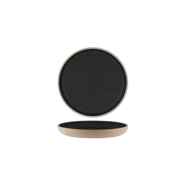 Tablekraft - Soho Round Deep Coupe Plate - Speckle Blk - 23.5cm - Set of 6
