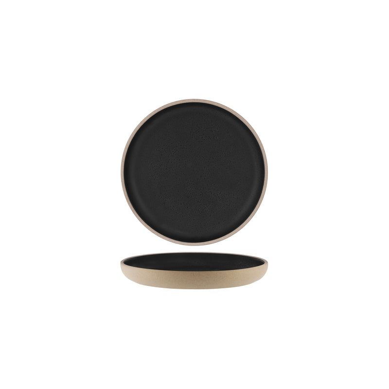 Tablekraft - Soho Round Deep Coupe Plate - Speckle Blk - 23.5cm - Set of 6