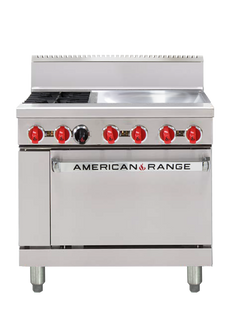American Range - AAR.2B.24G - 36" Oven Range & 2 Open Burners w/ Griddle Plate