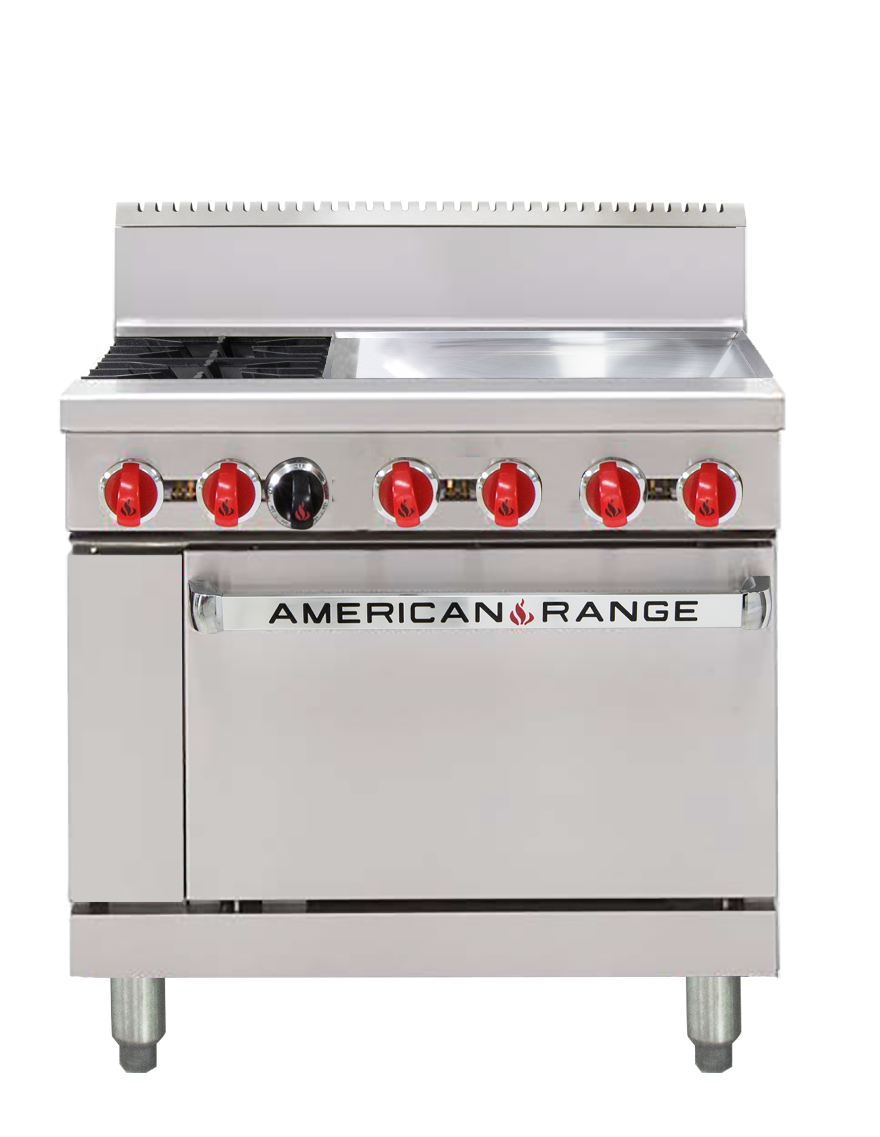 American Range - AAR.2B.24G - 36" Oven Range & 2 Open Burners w/ Griddle Plate