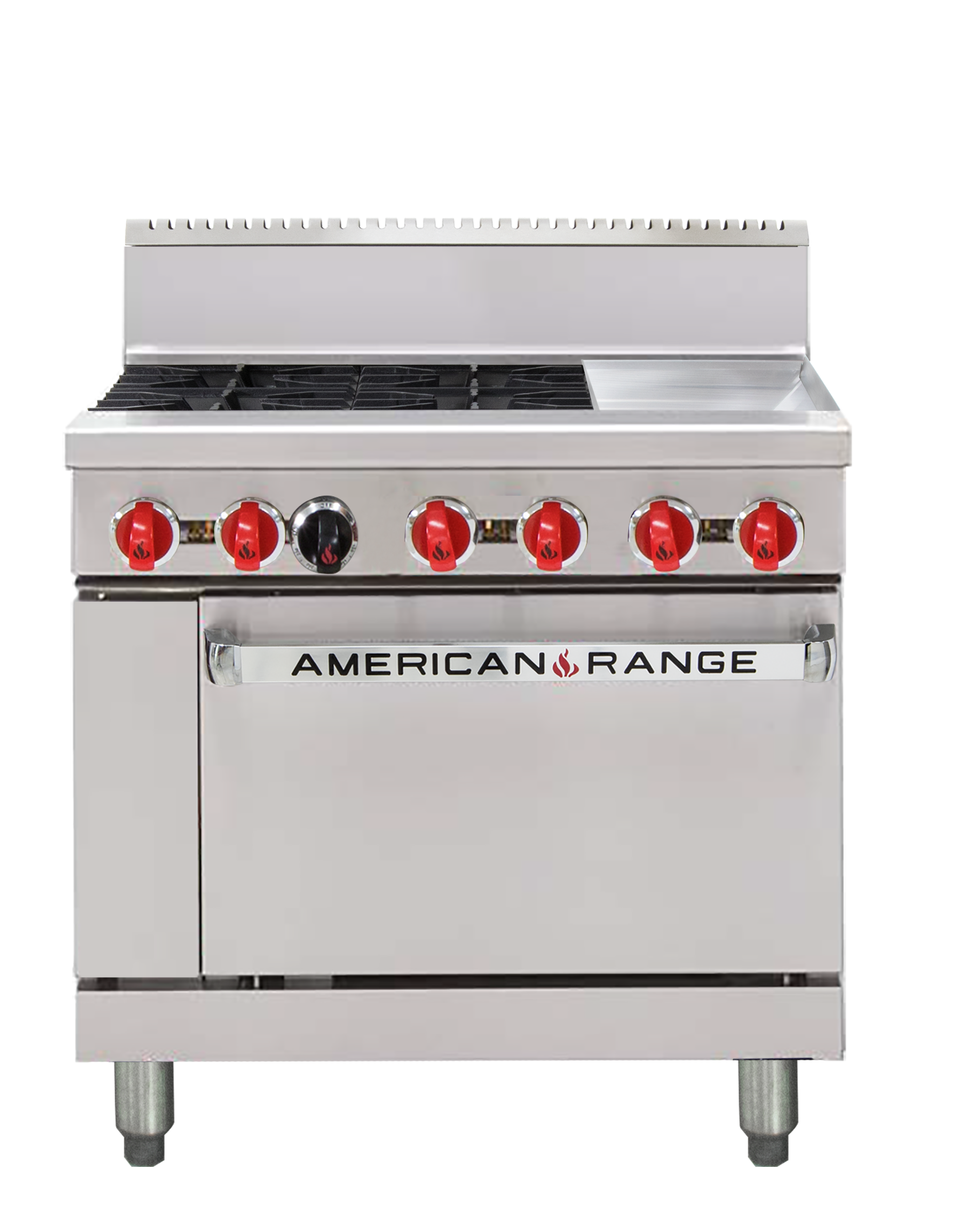 American Range AAR.4B.12G 36" Oven Range 4 Open Burners 12" Griddle
