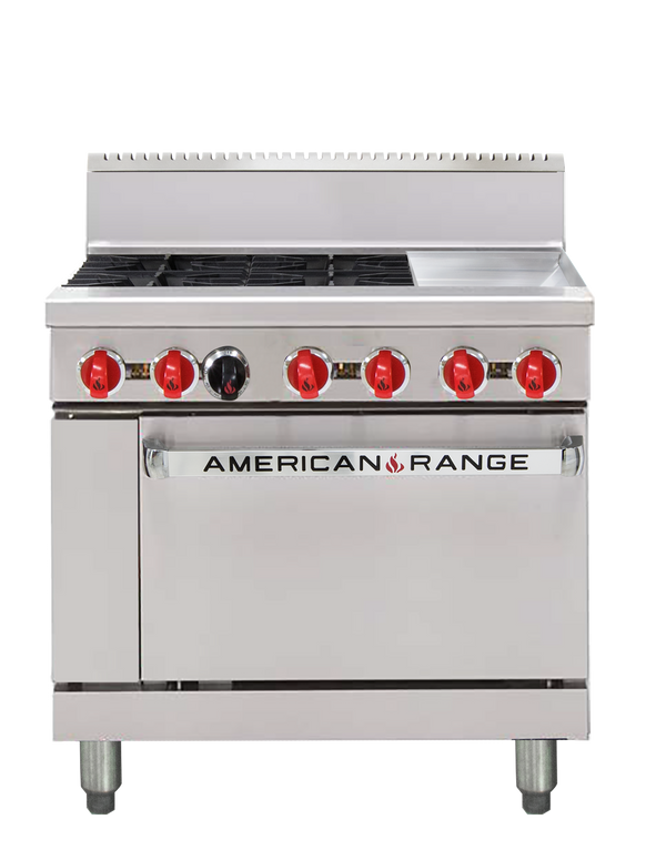 American Range -  AAR.4B.12G - 36" Oven Range & 4 Open Burners w/ Griddle Plate