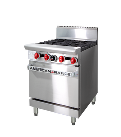American Range AAR.4B 24" Oven Range 4 Open Burners