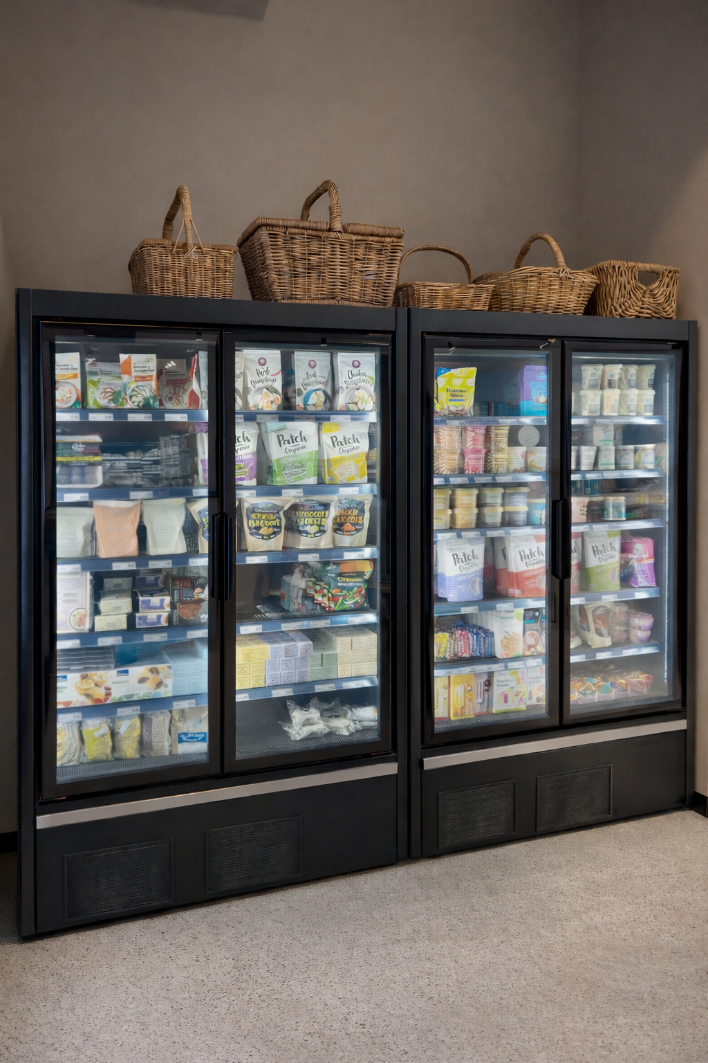 Hussmann H1TLDS-14 Self Contained Multideck Glass Door Freezer