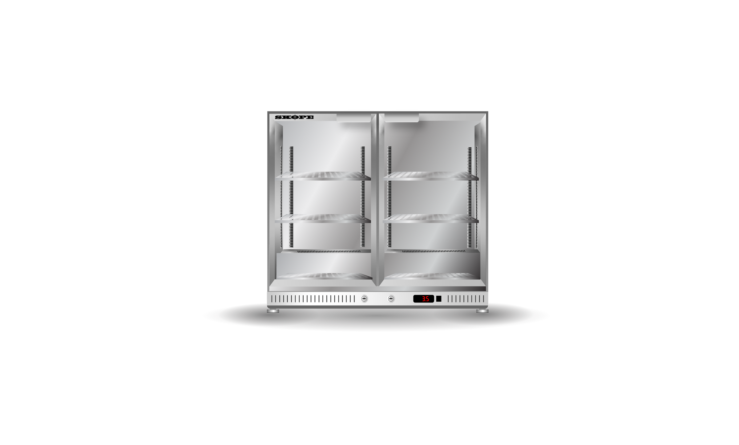Skope - Two Glass Door Bar Cooler - 130 L - BC.2.GSW