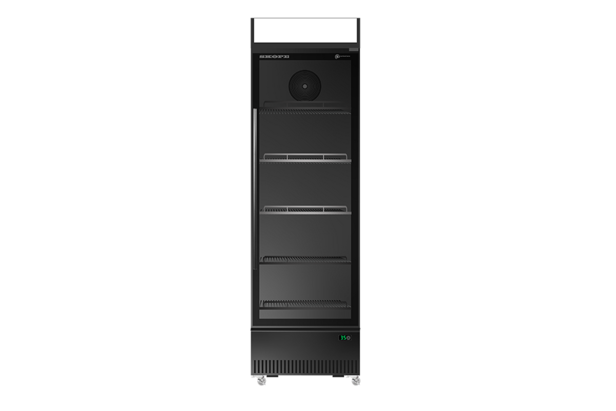 SKOPE BME400N-AC ActiveCore 1 Glass Door Display or Storage Fridge, Lit Sign