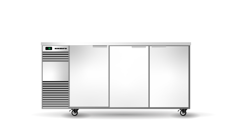 BackBar 3 Solid Swing Door Fridge