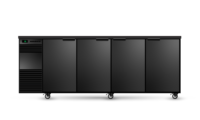 BackBar 4 Solid Swing Door Fridge