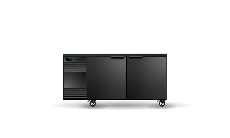 BackBar 2 Solid Swing Door CounterLine Fridge