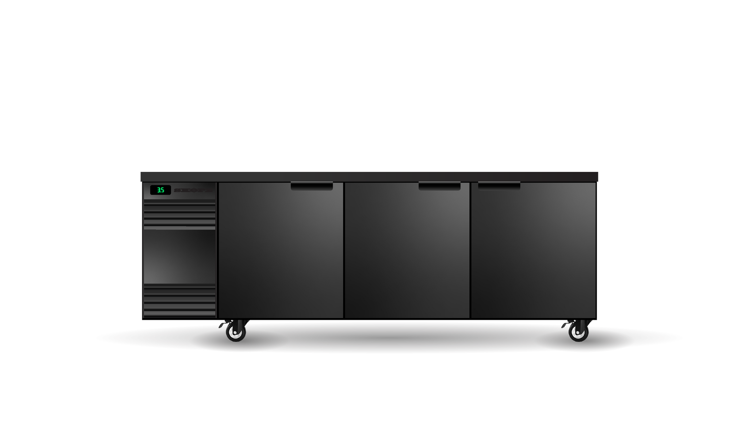 BackBar 3 Solid Swing Door CounterLine Fridge
