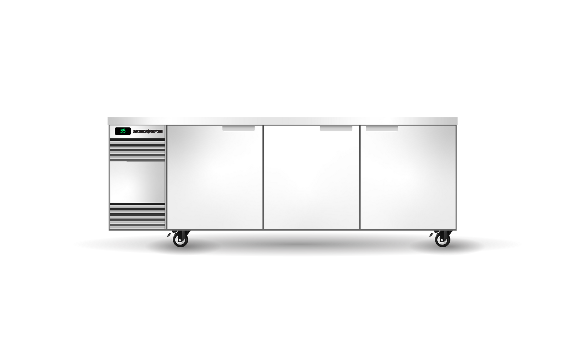 BackBar 3 Solid Swing Door CounterLine Fridge