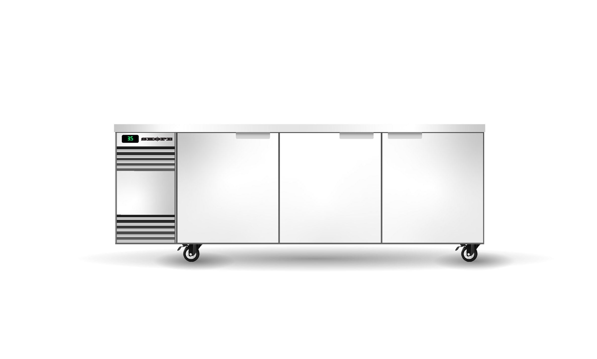 BackBar 3 Solid Swing Door CounterLine Fridge