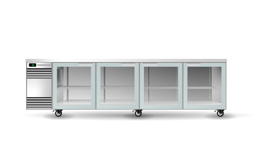 SKOPE CL.4.GSW BackBar 4 Glass Swing Doors CounterLine Fridge