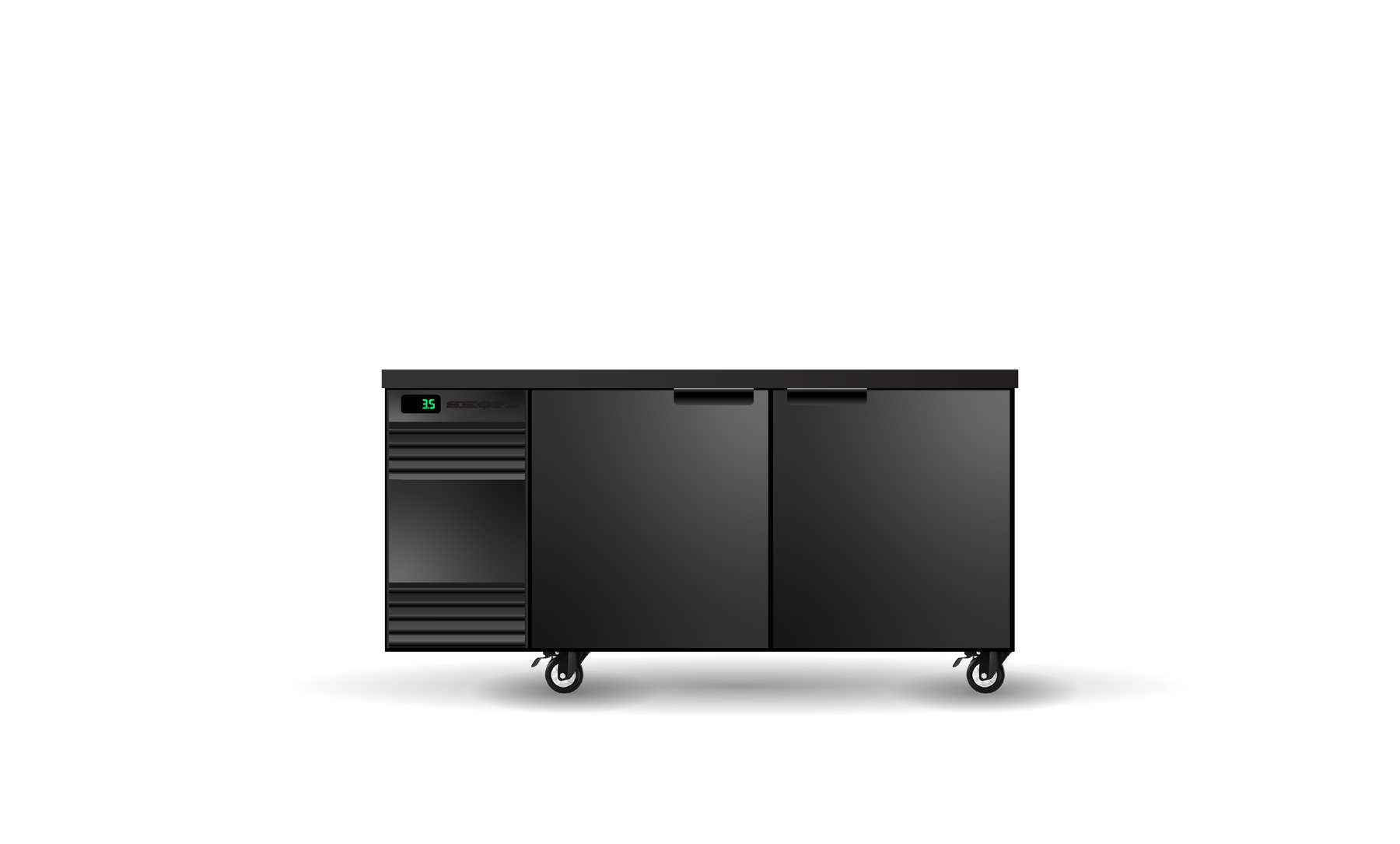 BackBar 2 Solid Swing Door SlimLine Fridge