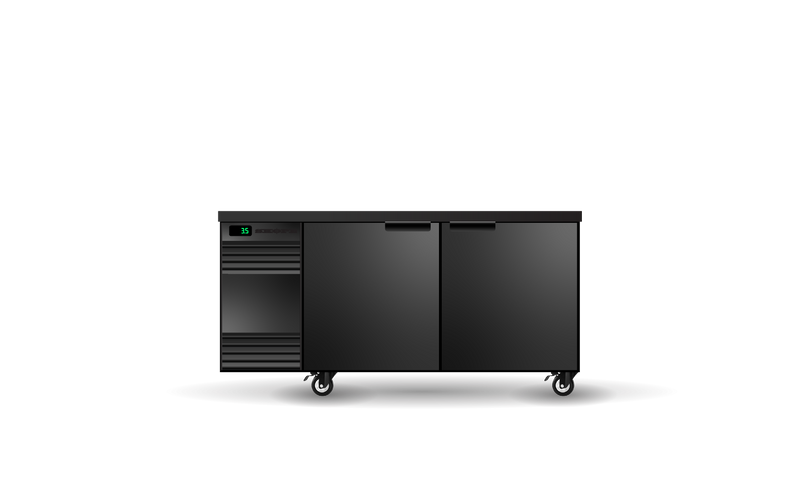 BackBar 2 Solid Swing Door SlimLine Fridge