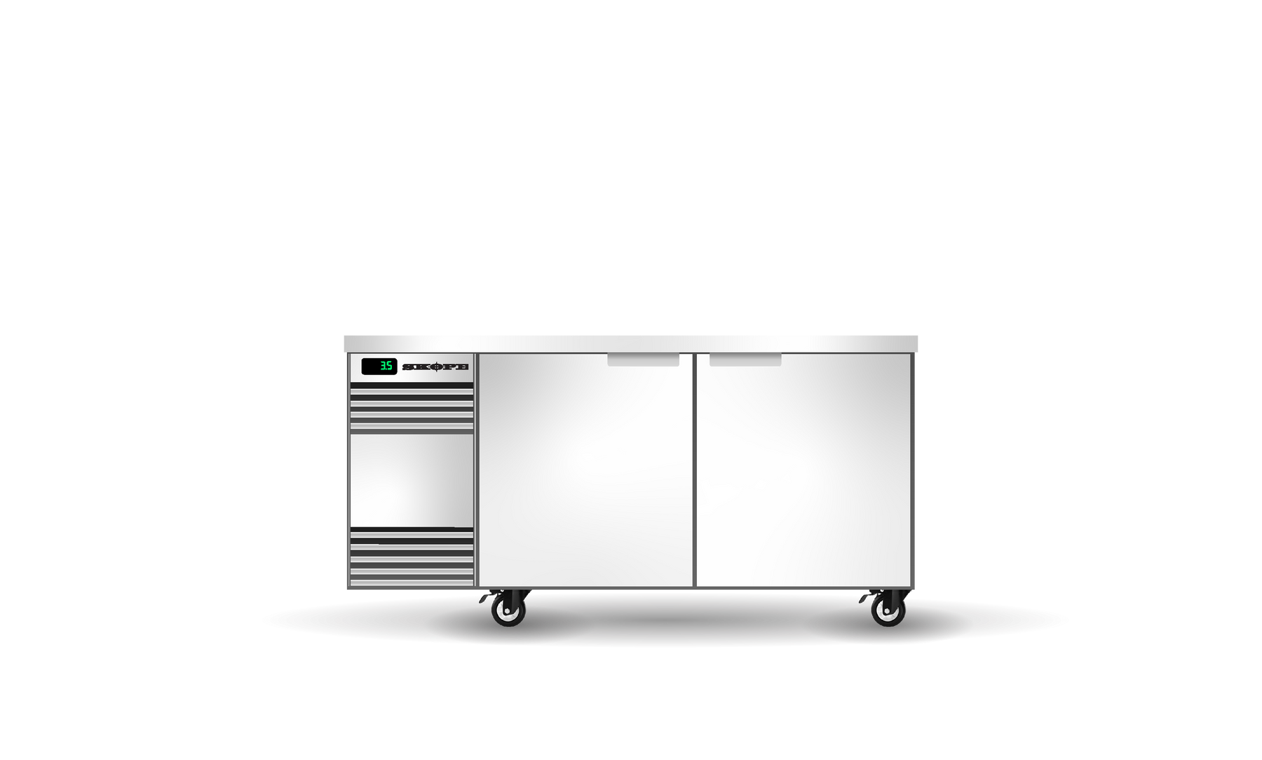 BackBar 2 Solid Swing Door SlimLine Fridge