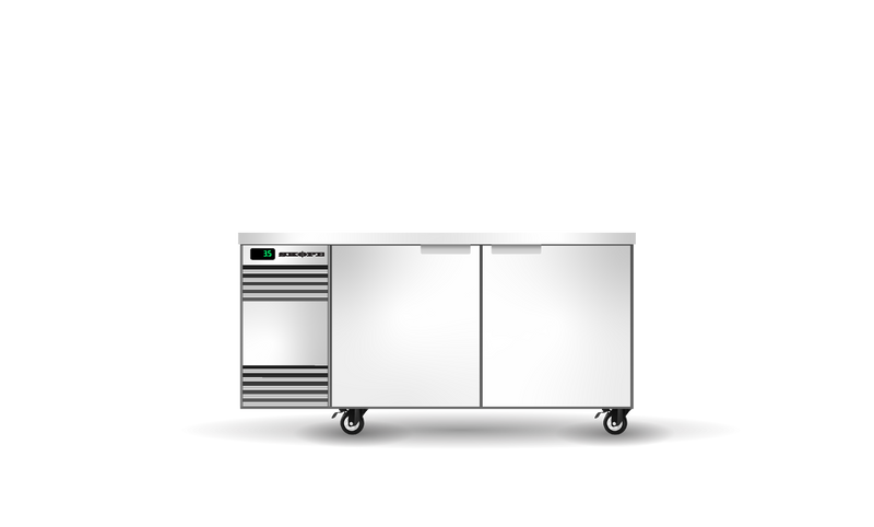 BackBar 2 Solid Swing Door SlimLine Fridge