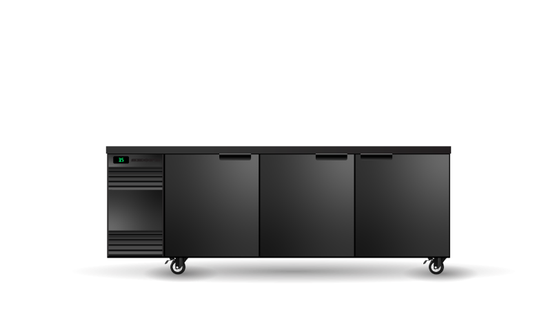 BackBar 3 Solid Swing Door SlimLine Fridge