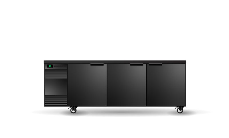 BackBar 3 Solid Swing Door SlimLine Fridge