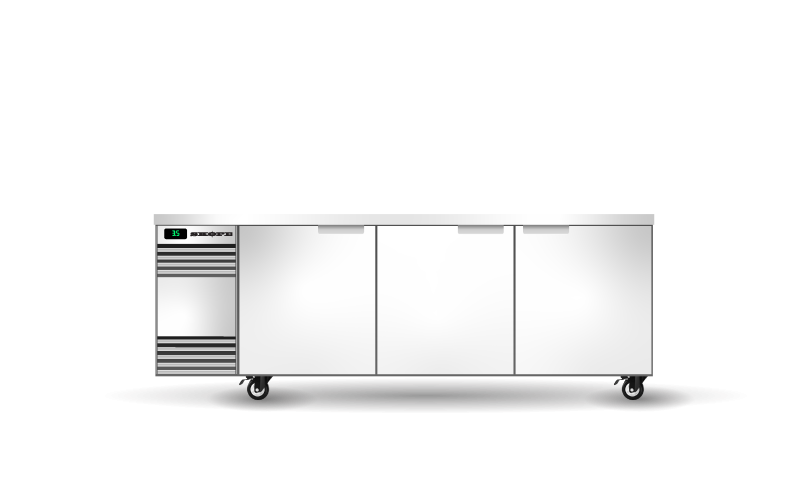 BackBar 3 Solid Swing Door SlimLine Fridge