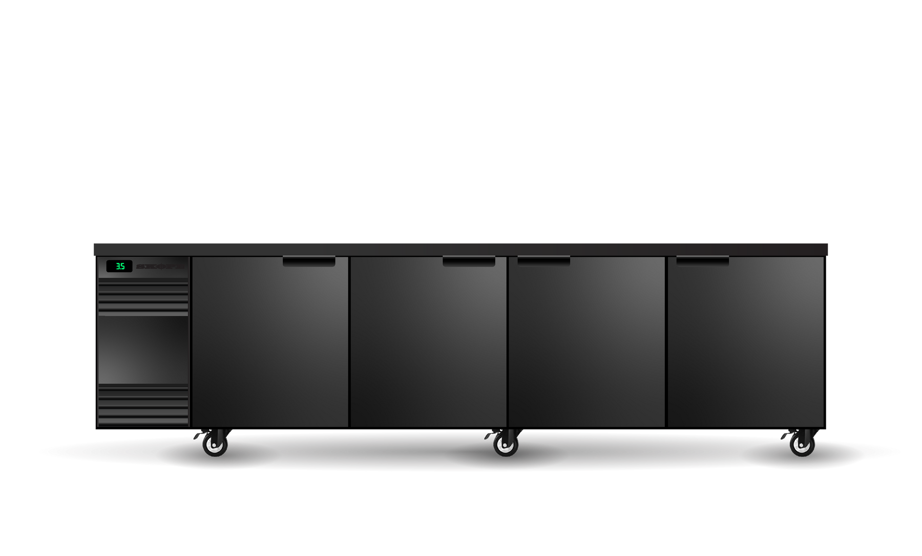 BackBar 4 Solid Swing Door SlimLine Fridge