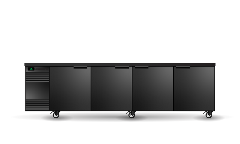 BackBar 4 Solid Swing Door SlimLine Fridge