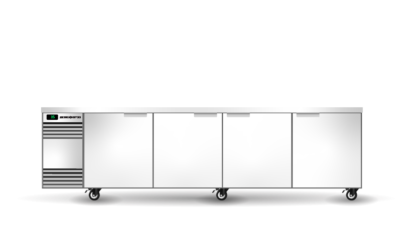BackBar 4 Solid Swing Door SlimLine Fridge