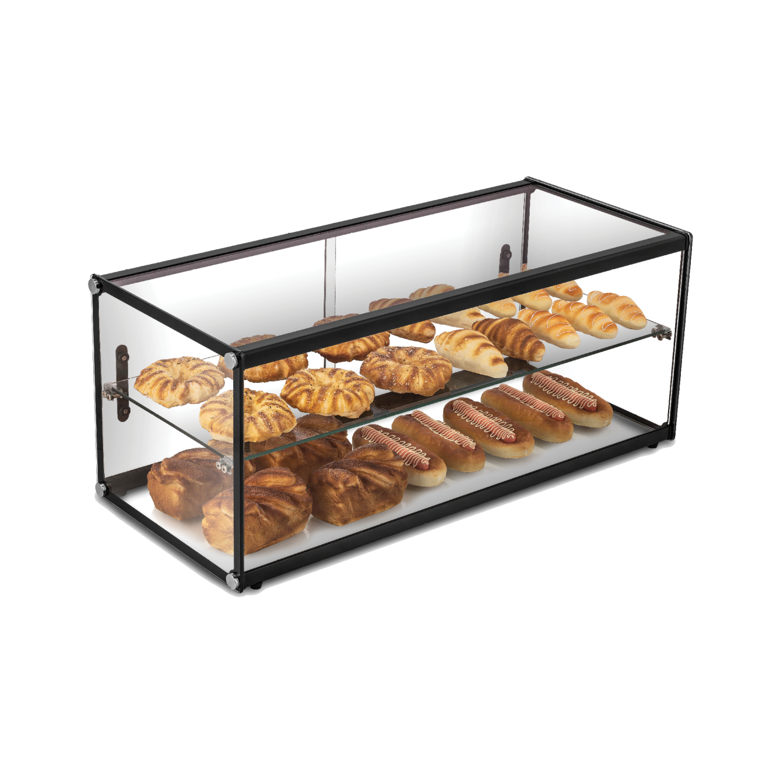 Exquisite CD120 Two Tiers Flat Glass Ambient Cake Display