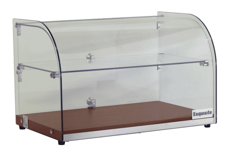 Exquisite CD45 Two Tiers Curved Glass Ambient Cake Display
