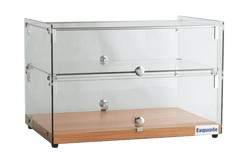 Exquisite CD50 One Tier Flat Glass Oak Ambient Cake Display