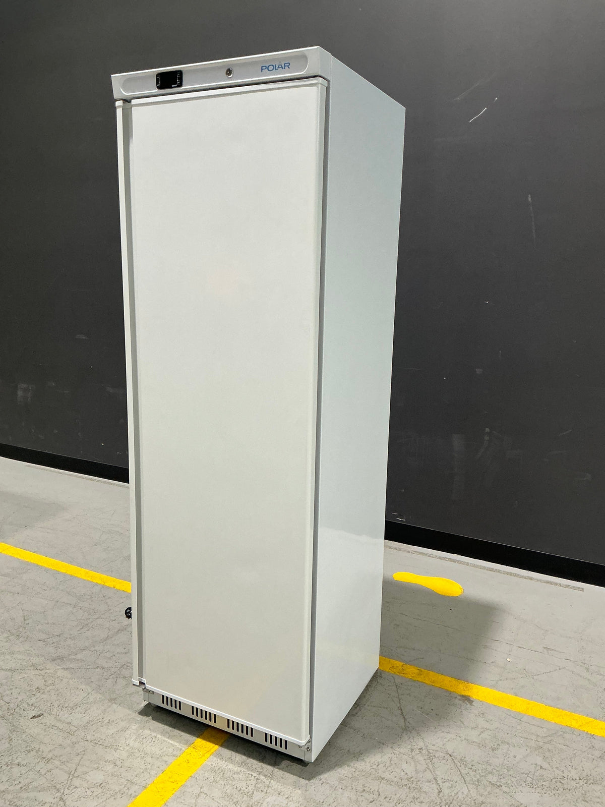 Polar CD613-A-02 white upright freezer, serial 24229595