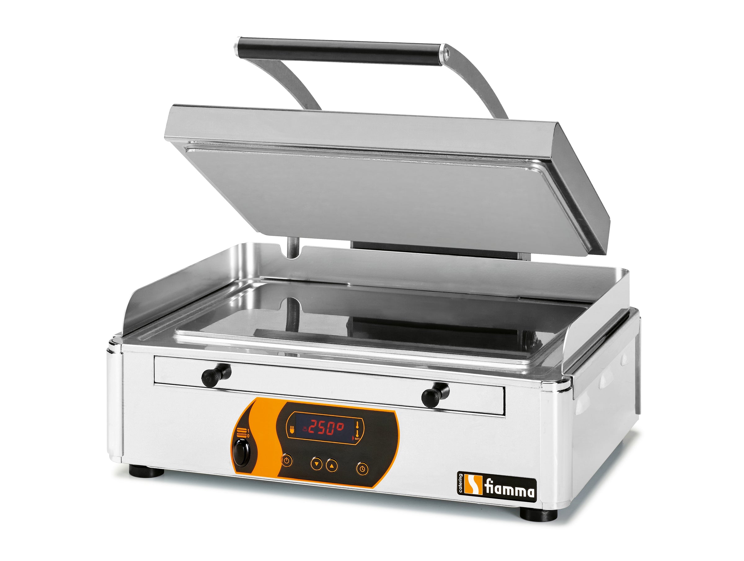 Fiamma Stainless Steel Duplex Contact Grill - Smooth Upper/Smooth Lower Plates